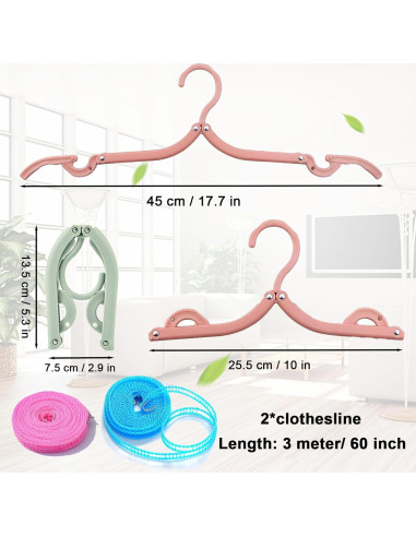 24 Perchas de Ropa Plegables Antideslizantes Smilixin