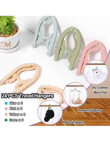 24 Perchas de Ropa Plegables Antideslizantes Smilixin