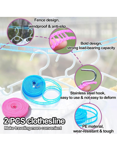 24 Perchas de Ropa Plegables Antideslizantes Smilixin