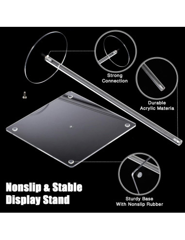 Soporte de Sombrero Acrílico Leinuosen 30.48 cm 8 Pcs Antideslizante