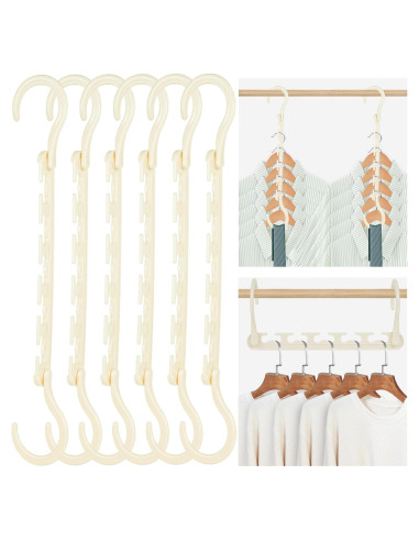 Perchas Ahorra Espacio HAKDAY 6PCS Plegables 23.6x10.9cm