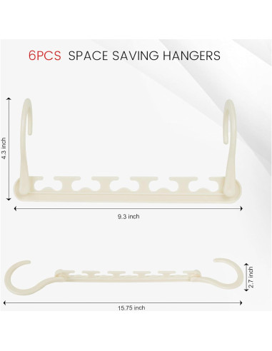 Perchas Ahorra Espacio HAKDAY 6PCS Plegables 23.6x10.9cm