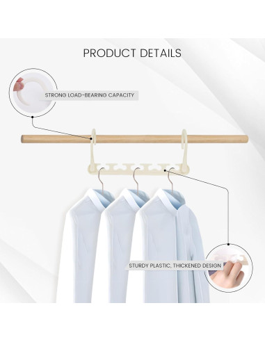 Perchas Ahorra Espacio HAKDAY 6PCS Plegables 23.6x10.9cm