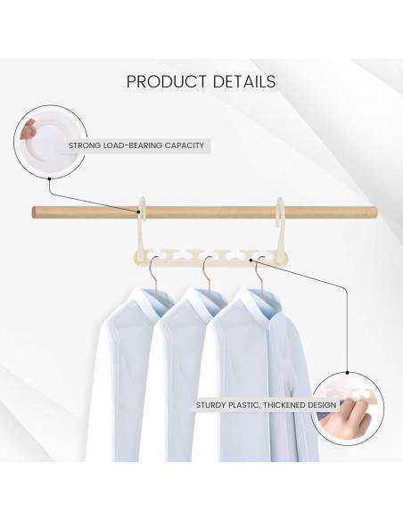 Perchas Ahorra Espacio HAKDAY 6PCS Plegables 23.6x10.9cm