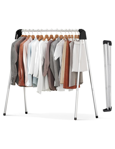 Estante Plegable para Secar Ropa APEXCHASER Acero Inoxidable 123.4 cm