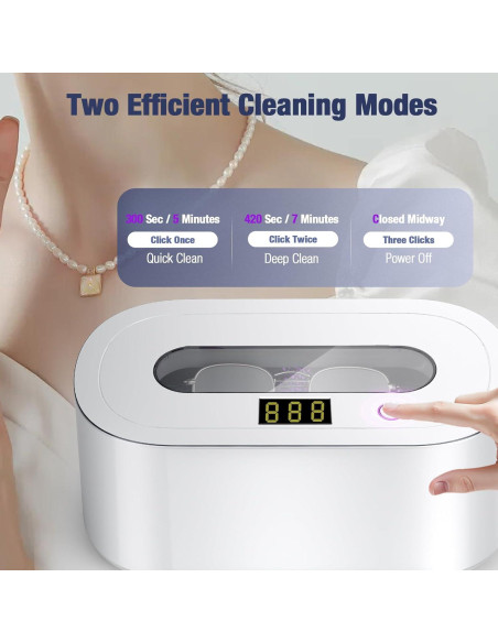 Limpiador Ultrasónico de Joyas Owaylon 30W 150ml Portátil