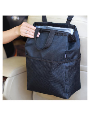 Bolsa de Basura para Auto Ginsco 3.5 Galones Negra Ajustable