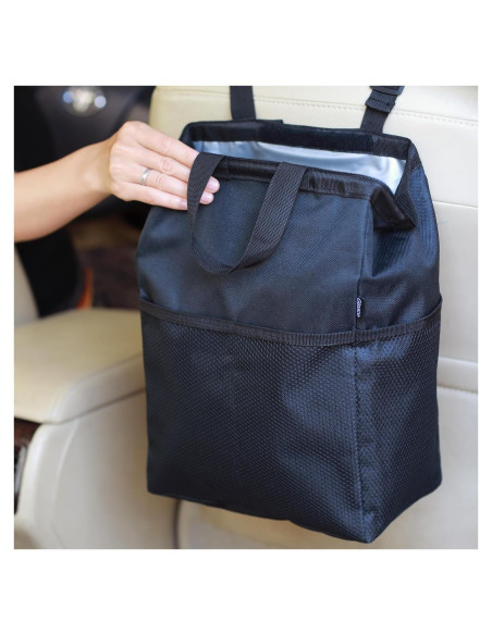 Bolsa de Basura para Auto Ginsco 3.5 Galones Negra Ajustable