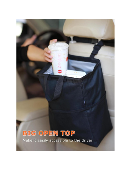 Bolsa de Basura para Auto Ginsco 3.5 Galones Negra Ajustable