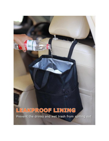 Bolsa de Basura para Auto Ginsco 3.5 Galones Negra Ajustable