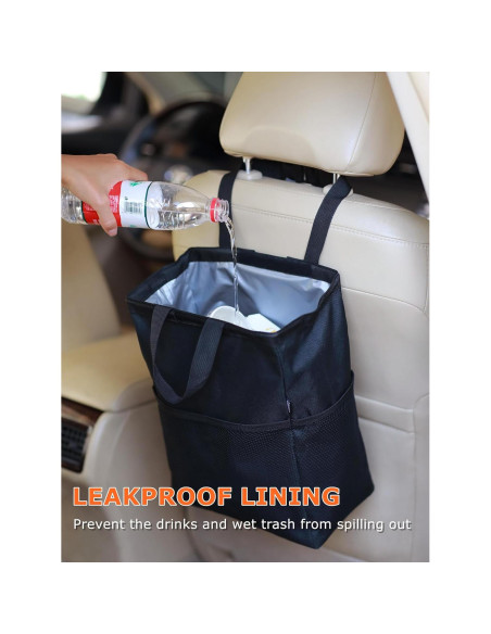 Bolsa de Basura para Auto Ginsco 3.5 Galones Negra Ajustable