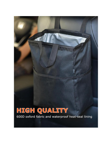 Bolsa de Basura para Auto Ginsco 3.5 Galones Negra Ajustable