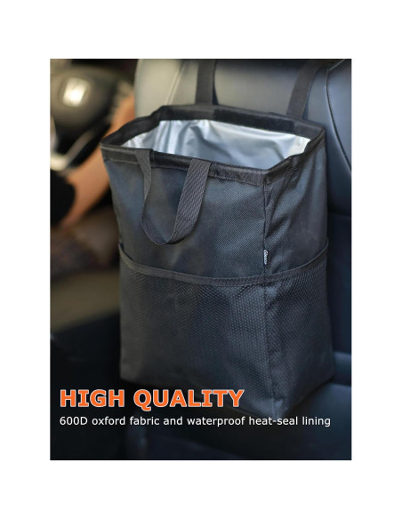 Bolsa de Basura para Auto Ginsco 3.5 Galones Negra Ajustable