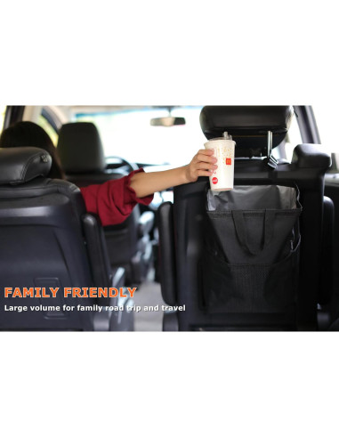 Bolsa de Basura para Auto Ginsco 3.5 Galones Negra Ajustable