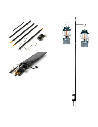 Soporte de Linterna de Camping Phuma - Aluminio Negro Ajustable