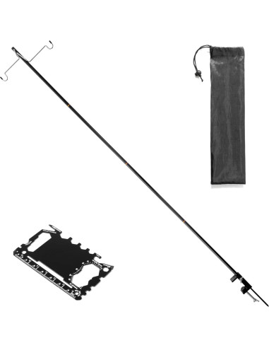 Soporte de Linterna de Camping Phuma - Aluminio Negro Ajustable