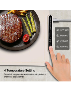 Alfombrilla Calentadora de Comida Qimh 250W 63x37cm Beige 2