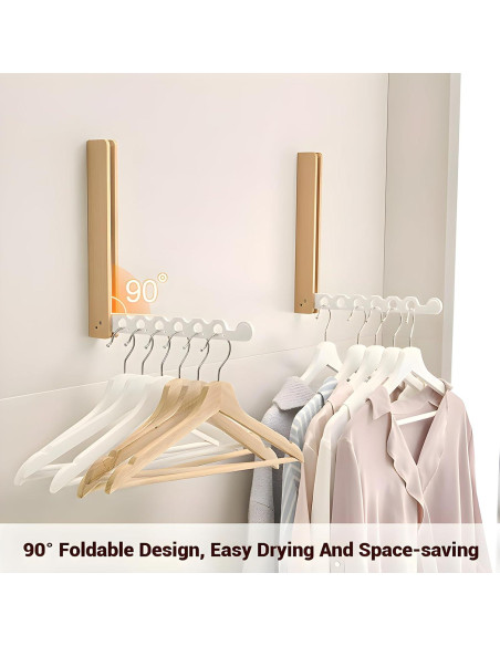 Perchero Plegable FULANCCY de Madera de Haya Blanca 32x31cm