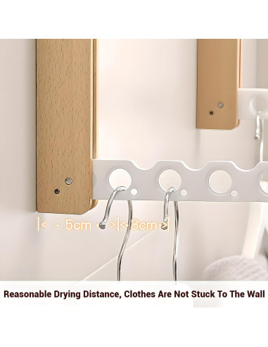 Perchero Plegable FULANCCY de Madera de Haya Blanca 32x31cm