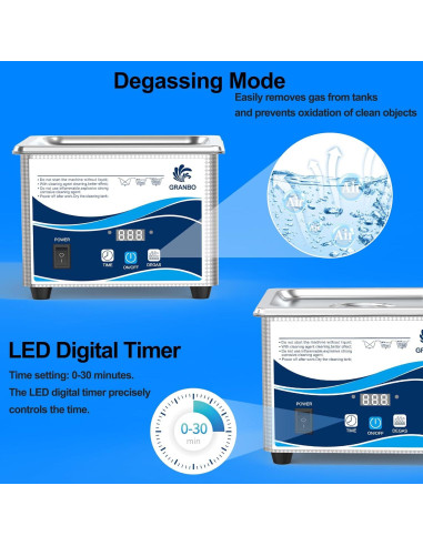 Limpiador Ultrasónico Digital GRANBO 1.3L para Joyería