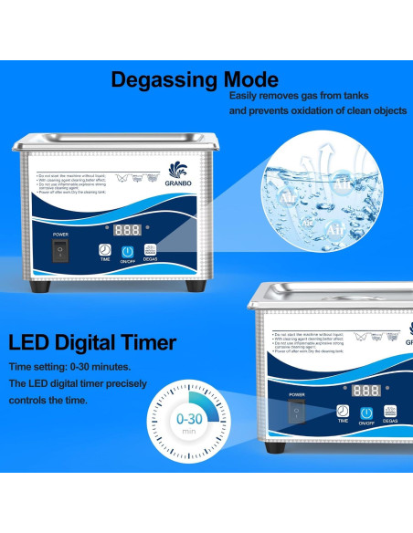 Limpiador Ultrasónico Digital GRANBO 1.3L para Joyería