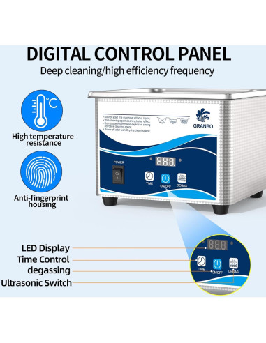 Limpiador Ultrasónico Digital GRANBO 1.3L para Joyería