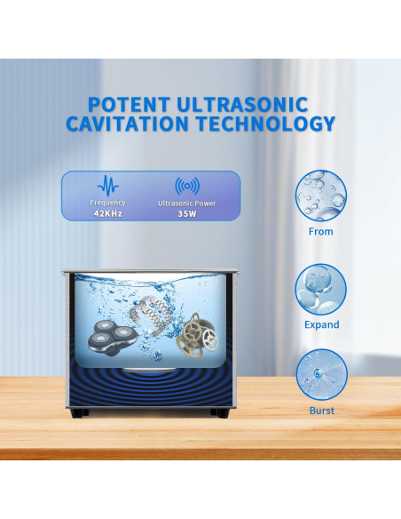 Limpiador Ultrasónico 900ml NOVMOS con Temporizador Digital