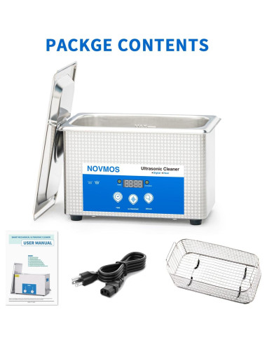Limpiador Ultrasónico 900ml NOVMOS con Temporizador Digital