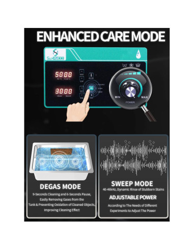 Limpiador Ultrasónico 6L SupRUCCI 180W Ajustable para Piezas