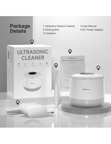 Limpiador Ultrasónico AnyFine A3-FPZD-OIJ9 para Dentaduras y Joyería