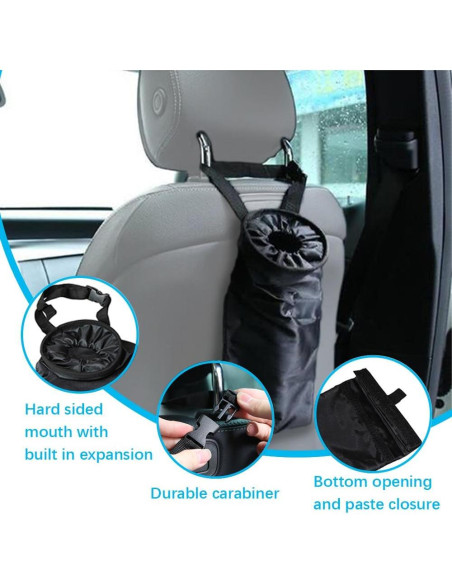 Bolsa de Basura Plegable para Autos Lecctso 2 Galones Negra