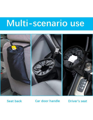 Bolsa de Basura Plegable para Autos Lecctso 2 Galones Negra