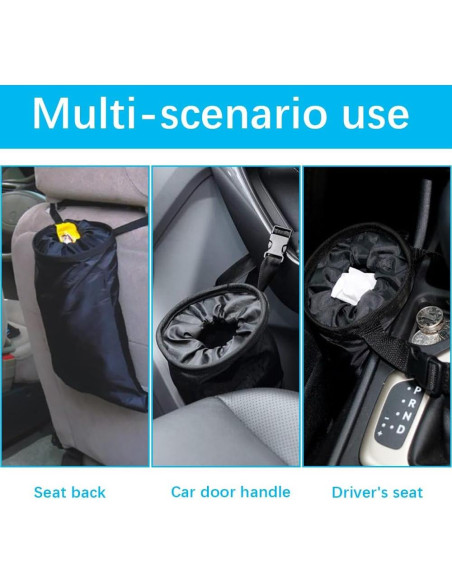 Bolsa de Basura Plegable para Autos Lecctso 2 Galones Negra