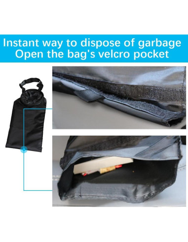 Bolsa de Basura Plegable para Autos Lecctso 2 Galones Negra