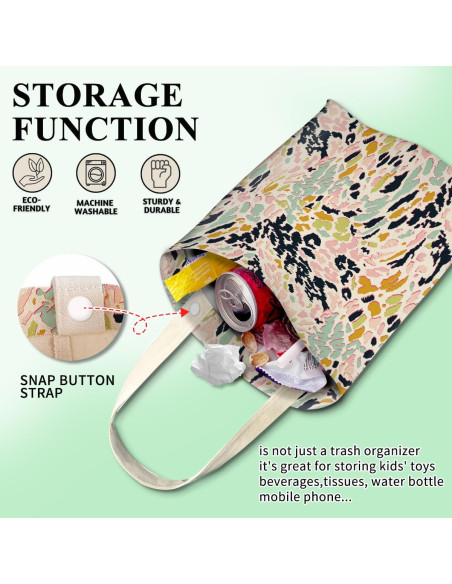 Basurero Colgante para Auto ABUIFDK Leopardo Colorido 30x24cm