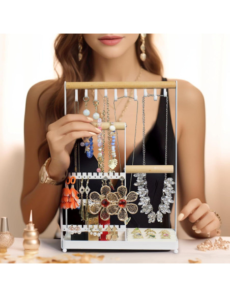 Soporte Organizador de Joyería Coobest Blanco 5 Niveles