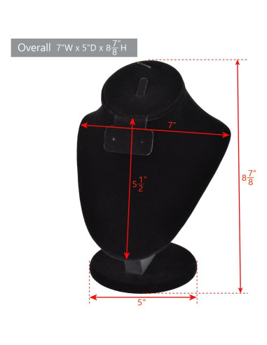 Exhibidor de Joyería MOOCA Terciopelo Negro Ajustable 22.5cm