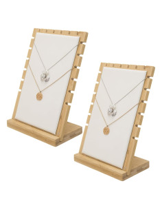Soporte para Collares MyGift 2-Pack de Bambú Desmontable