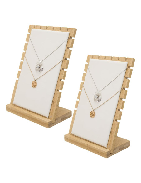 Soporte para Collares MyGift 2-Pack de Bambú Desmontable