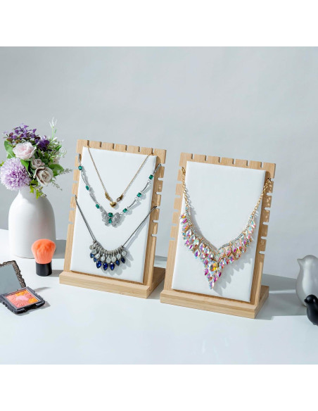 Soporte para Collares MyGift 2-Pack de Bambú Desmontable