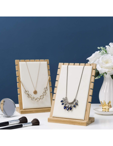 Soporte para Collares MyGift 2-Pack de Bambú Desmontable