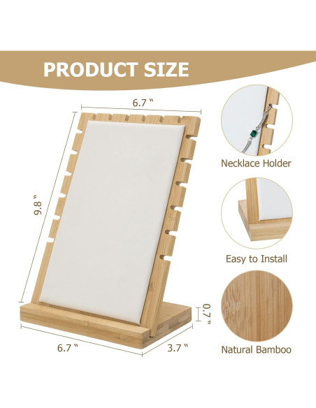 Soporte para Collares MyGift 2-Pack de Bambú Desmontable