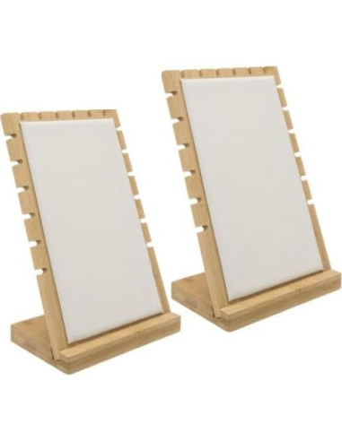 Soporte para Collares MyGift 2-Pack de Bambú Desmontable