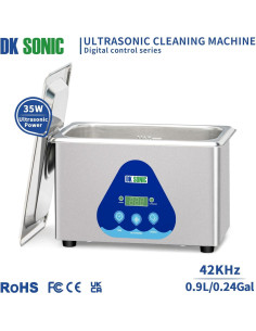 Limpiador Ultrasónico DK SONIC 900ML Acero Inoxidable 35W 2