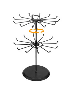 Organizador de Joyería MyGift Metal Negro 2 Niveles Giratorio