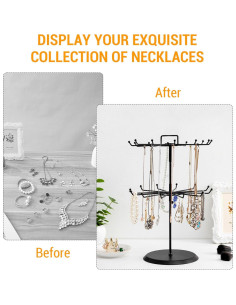 Organizador de Joyería MyGift Metal Negro 2 Niveles Giratorio 2