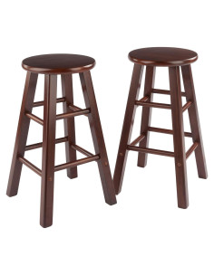 Conjunto de Taburetes de Cocina Winsome Element 2 Piezas Nogal 61 cm