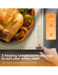 Bandeja Calentadora Eléctrica WOVAZUS 350W 3 Temperaturas 2