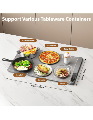 Alfombrilla Calentadora Eléctrica de Grafeno 500W con Temporizador