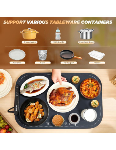 Bandeja Calentadora Eléctrica AUXTUR 61.1cm 3 Temperaturas Ajustables